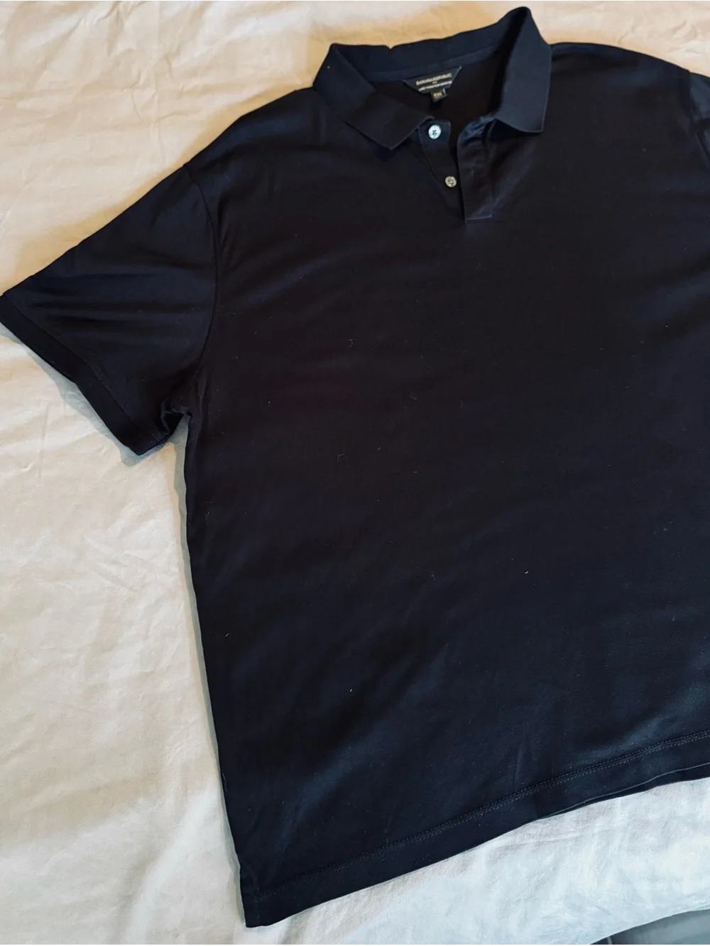 BANANA REPUBLIC Mens Luxury Touch Short Sleeve Black Polo Shirt